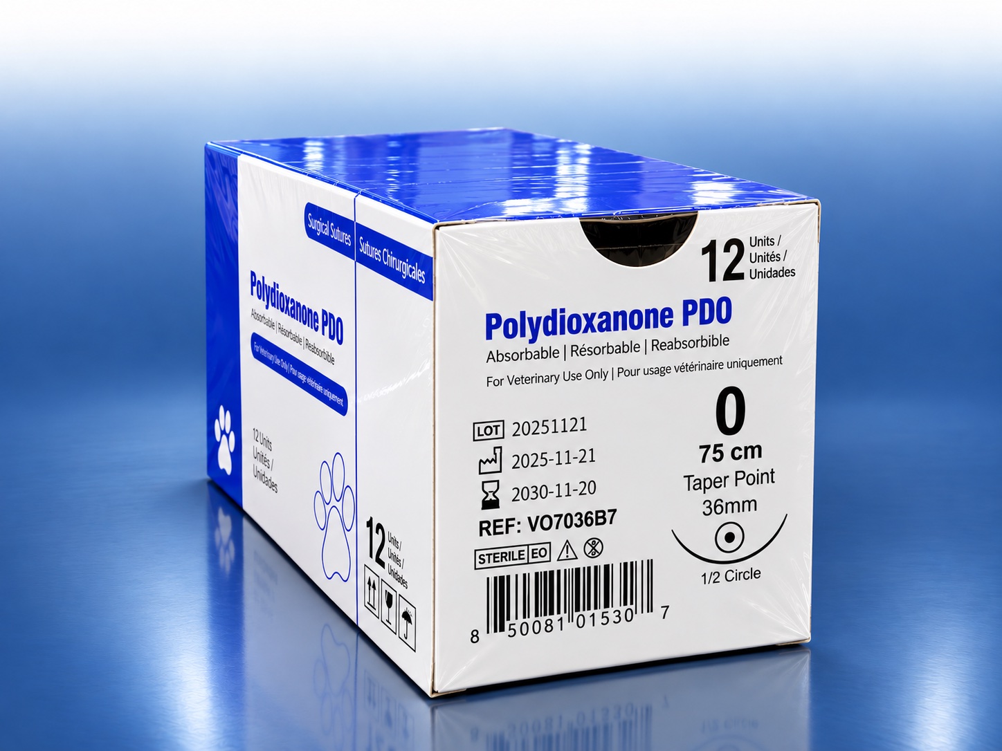 Polydioxanone 0 suture box, REF VO7036B7, Vero Animal Health