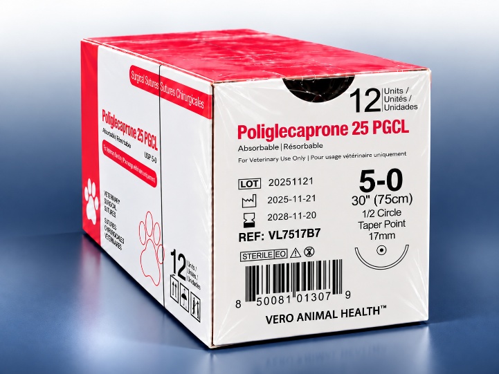 Poliglecaprone 25 5-0 suture box, REF VL7517B7, Vero Animal Health