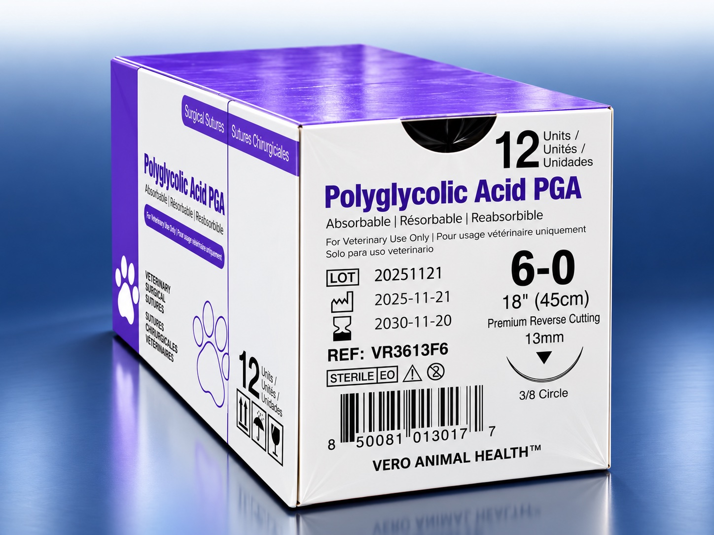 Polyglactin 910 6-0, 18" (45 cm) suture box, REF VR3613F6