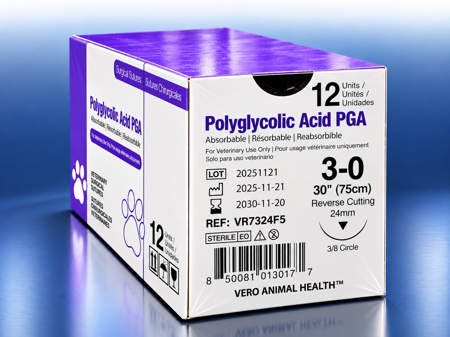 Polyglactin 910 3-0, 30" (75 cm) suture box, REF VR7324F5