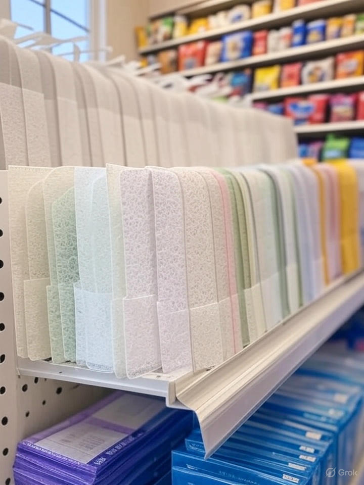 Pet essentials on a store shelf